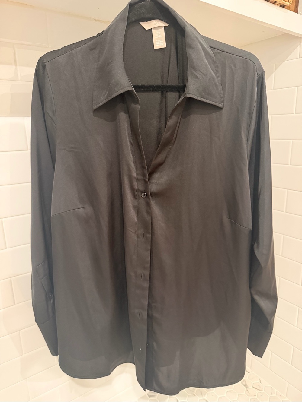 H&M Black Lightweight Button-Down Shirt